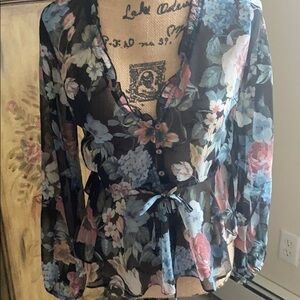 Black Floral Blouse